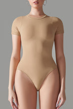 Load image into Gallery viewer, Round Neck Short Sleeve Active Bodysuit