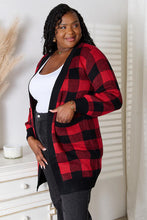 Load image into Gallery viewer, Heimish Full Size Plaid Open Front Cardigan with Pockets