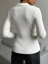 Load image into Gallery viewer, Johnny Collar Rib-Knit Top