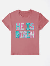 Load image into Gallery viewer, HE IS RISEN Sequin Round Neck T-Shirt