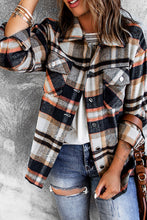 Load image into Gallery viewer, Double Take Plaid Button Front Shirt Jacket with Breast Pockets