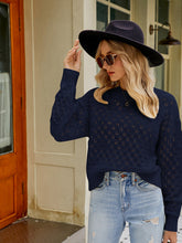 Load image into Gallery viewer, Openwork Round Neck Sweater