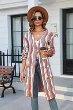 Load image into Gallery viewer, Printed Open Front Pocketed Cardigan