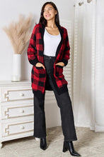 Load image into Gallery viewer, Heimish Full Size Plaid Open Front Cardigan with Pockets
