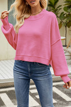 Load image into Gallery viewer, Round Neck Dropped Shoulder Sweater
