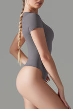 Load image into Gallery viewer, Round Neck Short Sleeve Active Bodysuit