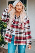 Load image into Gallery viewer, Double Take Plaid Button Front Shirt Jacket with Breast Pockets
