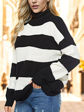 Load image into Gallery viewer, Striped Turtleneck Long Sleeve Sweater