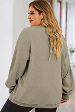 Load image into Gallery viewer, Plus Size Round Neck Dropped Shoulder Sweatshirt