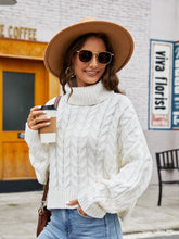 Load image into Gallery viewer, Turtle Neck Cable-Knit Sweater