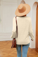 Load image into Gallery viewer, Contrast V-Neck Long Sleeve Blouse