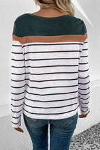 Load image into Gallery viewer, Striped Round Neck Long Sleeve T-Shirt