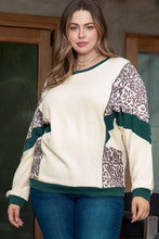 Load image into Gallery viewer, Plus Size Leopard Waffle-Knit Long Sleeve T-Shirt