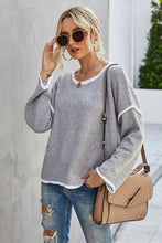 Load image into Gallery viewer, Round Neck Dropped Shoulder Sweater