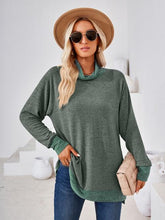 Load image into Gallery viewer, Contrast Mock Neck Long Sleeve T-Shirt