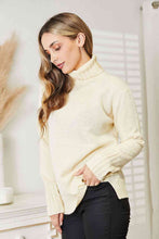 Load image into Gallery viewer, Heimish Full Size Long Sleeve Turtleneck Sweater with Side Slit