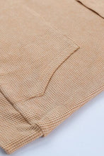 Load image into Gallery viewer, Waffle-Knit Drawstring Kangaroo Pocket Hoodie