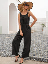 Load image into Gallery viewer, Round Neck Sleeveless Jumpsuit with Pockets