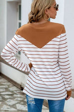 Load image into Gallery viewer, Striped Round Neck Long Sleeve T-Shirt