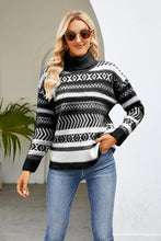 Load image into Gallery viewer, Geometric Turtleneck Long Sleeve Sweater