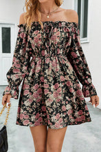 Load image into Gallery viewer, Floral Off-Shoulder Flounce Sleeve Dress