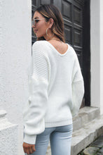 Load image into Gallery viewer, V-Neck Drop Shoulder Sweater