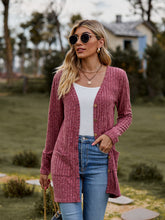 Load image into Gallery viewer, Ribbed Button-UP Cardigan with Pockets