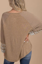 Load image into Gallery viewer, Striped Round Neck Long Sleeve Blouse