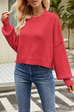 Load image into Gallery viewer, Round Neck Dropped Shoulder Sweater