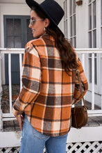 Load image into Gallery viewer, Plaid Pocketed Button Up Jacket