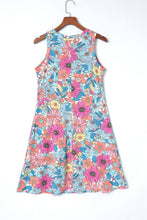 Load image into Gallery viewer, Floral Round Neck Sleeveless Dress