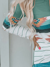 Load image into Gallery viewer, Geometric Round Neck Long Sleeve T-Shirt