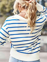 Load image into Gallery viewer, Striped Collared Neck Knit Top