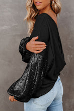 Load image into Gallery viewer, Sequin Waffle-Knit Blouse