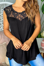 Load image into Gallery viewer, Full Size Lace Round Neck Tank