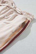 Load image into Gallery viewer, Striped Round Neck Sweatshirt and Drawstring Joggers Set