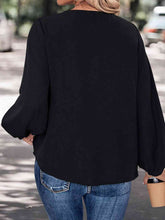 Load image into Gallery viewer, Contrast V-Neck Long Sleeve Blouse