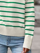 Load image into Gallery viewer, Striped Collared Neck Knit Top