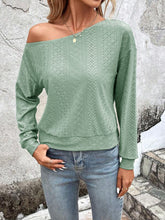 Load image into Gallery viewer, Eyelet Dropped Shoulder Blouse