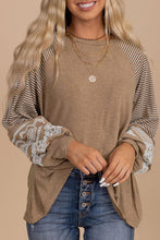 Load image into Gallery viewer, Striped Round Neck Long Sleeve Blouse