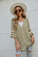 Load image into Gallery viewer, Striped Button Up Long Sleeve Cardigan