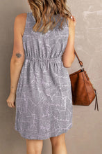 Load image into Gallery viewer, Printed Scoop Neck Sleeveless Buttoned Dress