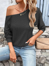 Load image into Gallery viewer, Eyelet Dropped Shoulder Blouse