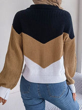 Load image into Gallery viewer, Color Block Dropped Shoulder Sweater