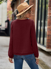 Load image into Gallery viewer, Swiss Dot V-Neck Long Sleeve Blouse