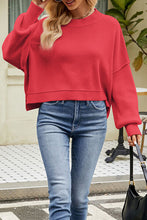Load image into Gallery viewer, Round Neck Dropped Shoulder Sweater