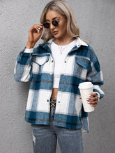 Load image into Gallery viewer, Plaid Long Sleeve Shirt Jacket