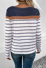 Load image into Gallery viewer, Striped Round Neck Long Sleeve T-Shirt
