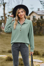 Load image into Gallery viewer, Collared Neck Long Sleeve Blouse