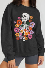 Load image into Gallery viewer, Simply Love Simply Love Full Size Flower Skeleton Graphic Sweatshirt